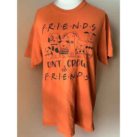 Vintage Friends Don’t Growl At Friends Orange Dog Graphic Short Sleeve Tee M - Picture 8 of 8